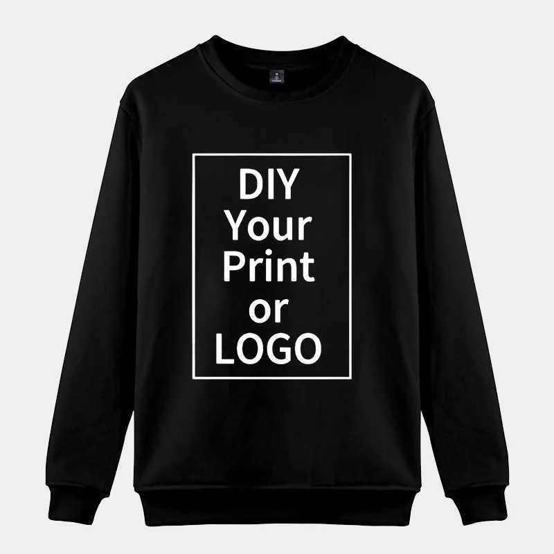 DIY Photo Marque Imprimé Femmes Chandail Automne Et Hiver Mode Dames À Manches Longues Sweat Plus La Taille Hoodless SweatshirtT251114