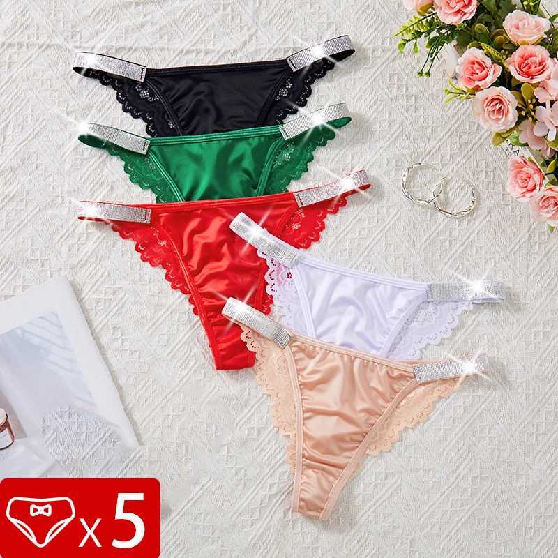 5pcs/pack Embroidery Women Panties Low Rise Floral Underwear Comfortable Breathable Shiny Charming Female Briefs Sexy Lingerie S251115-image-1084786669