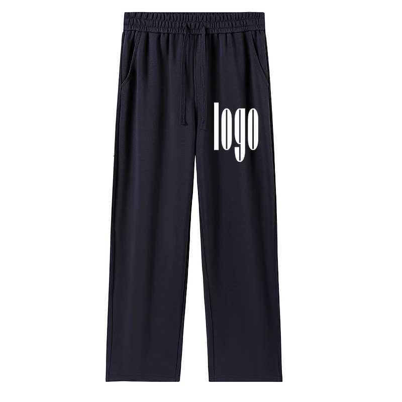 DIY custom mens autumn and winter new style 320G pure cotton sports pants wide leg pants outdoor daily sports casual fashiT251115
