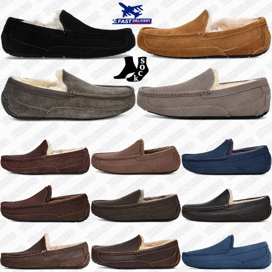 pantoufles de créateurs Ascot pantoufle diapositives curseurs Ascots femmes Chestnut Espresso Charcoal Cloud Deep Ocean hommes femmes Thunder sli