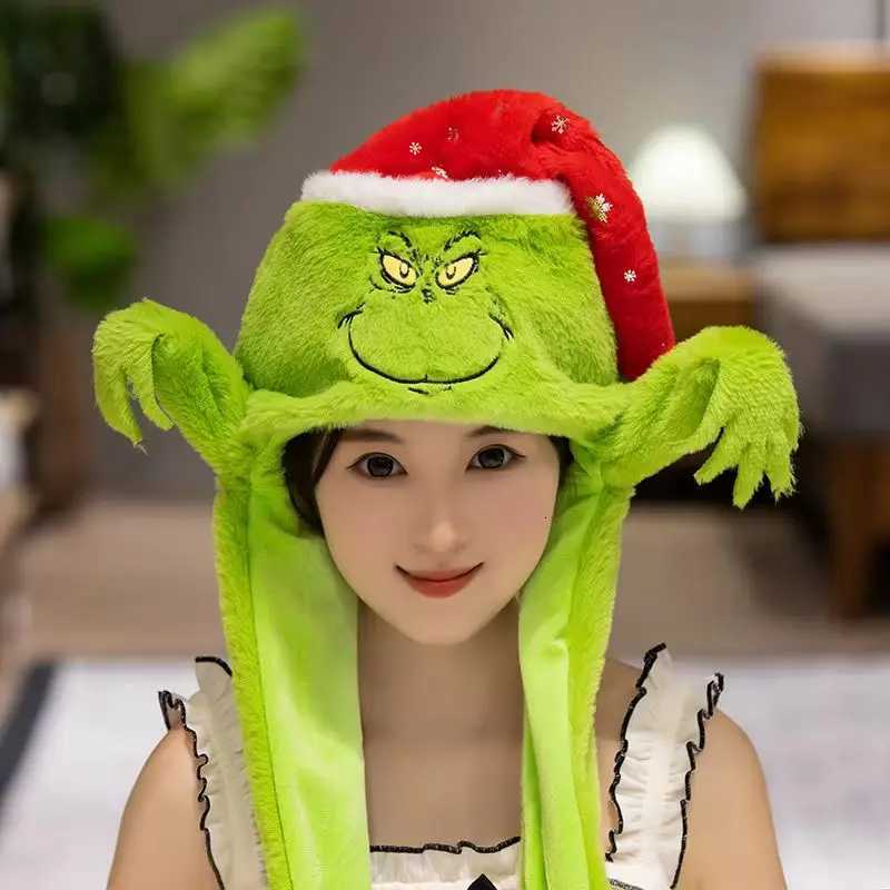 Christmas Series Hat Green Monster Santa Claus Milu Deer Cartoon Kawaii Cute Plush Hat Winter Keep Warm Hat X-Mas Gift Kid H251115-image-1084810902