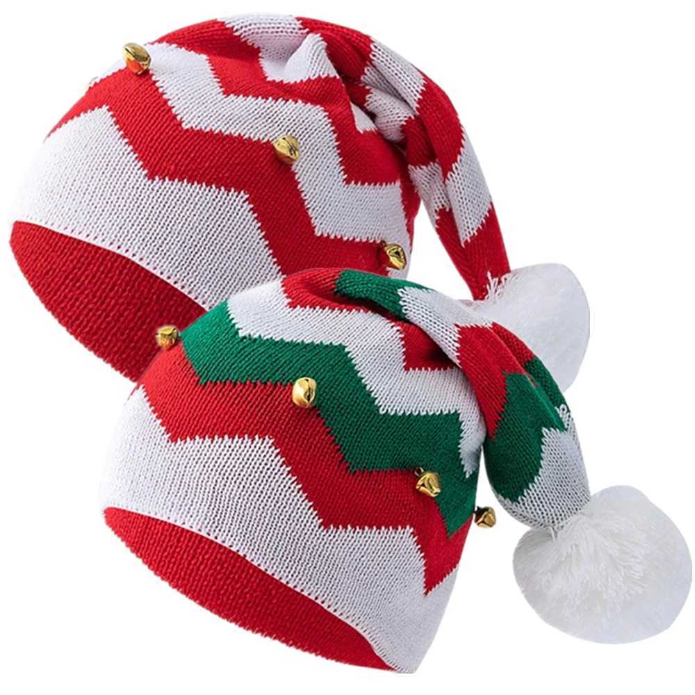 Hot Sale Unisex Christmas Winter Hat Beanie Cap Pompoms Knit Hat Christmas Bells Hat For Women Men Christmas Gift H251115-image-1084810908