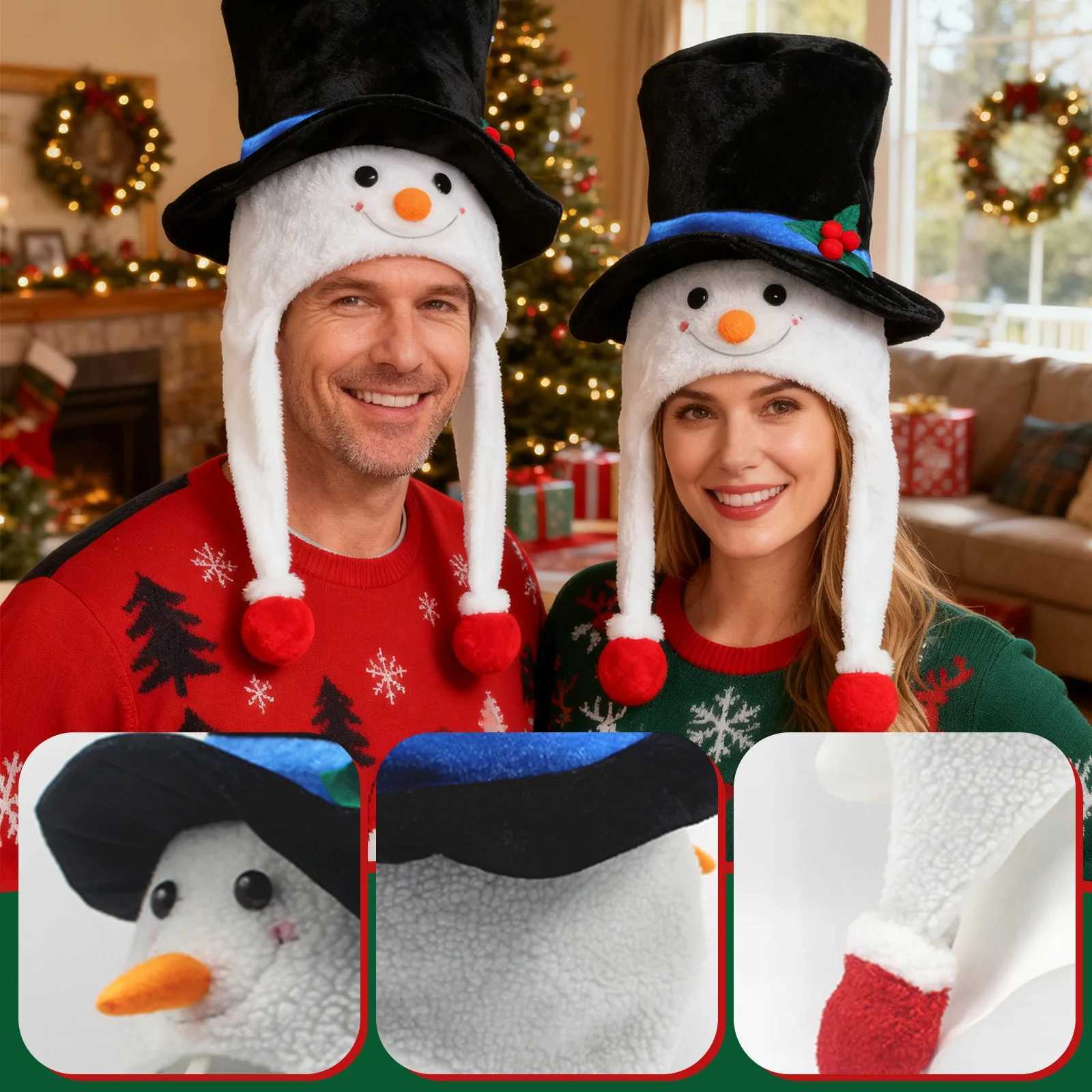 Funny Christmas Hat Christmas With Snowman Earflap Christmas Party Hat Funny Snowman Hat Navidad Props New Year H251115-image-1084812521