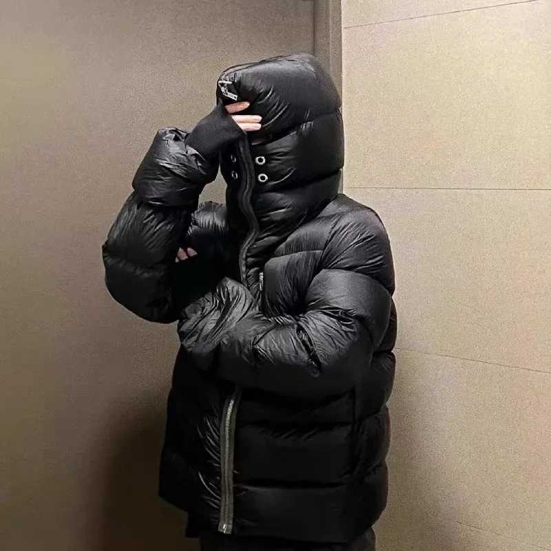 RO Style Head Loose Casual High Street Trend Men and Women Hooded BlaCK Down JaCKet THiCK Winter OuterwearW251115 S260917XLXL