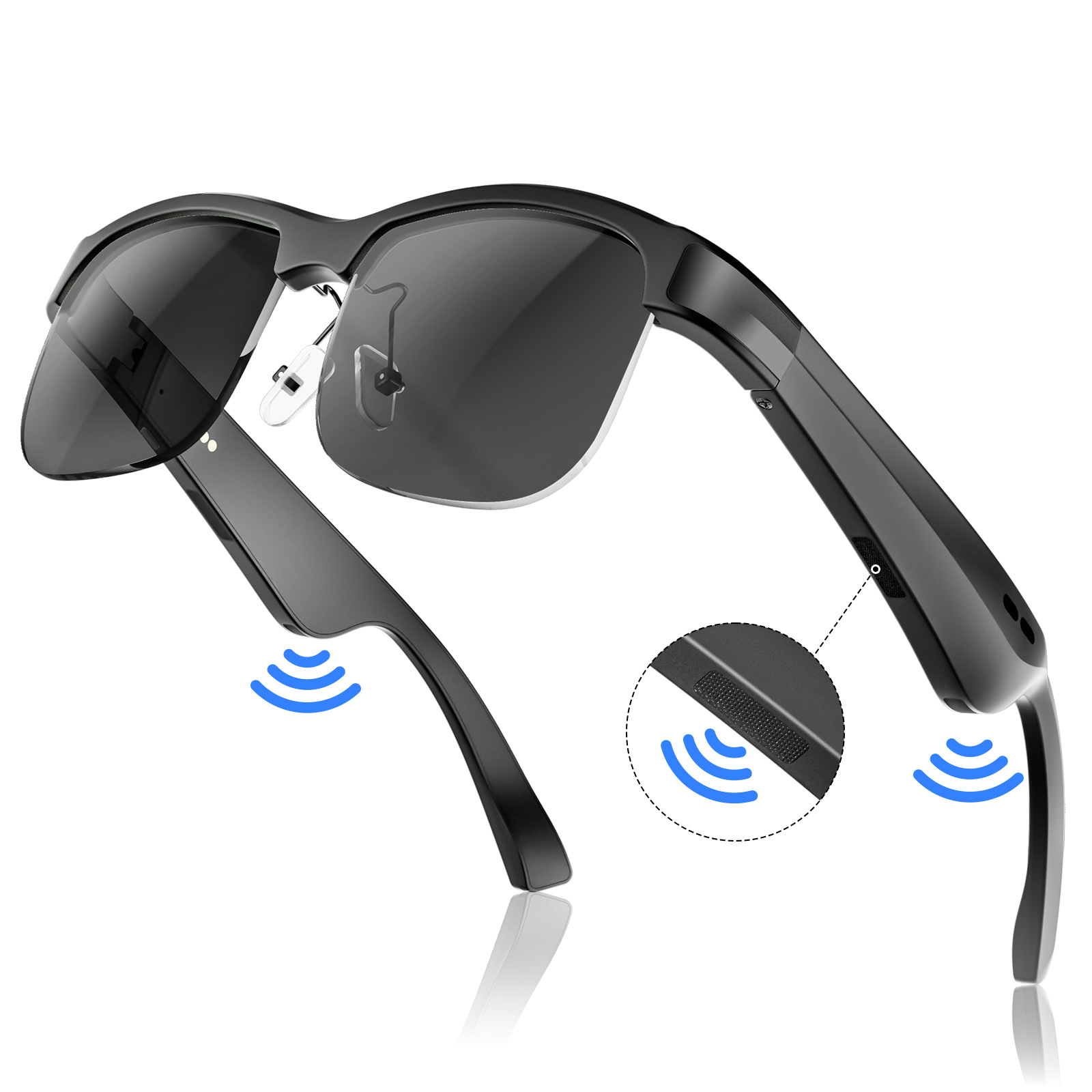 M9 Pro Smart Business Color-Changing Bluetooth Glasses Open-Ear Bone Conduction Wireless Headphones, UV Protection Sunglasses for Outdoor Music &-image-1053439773