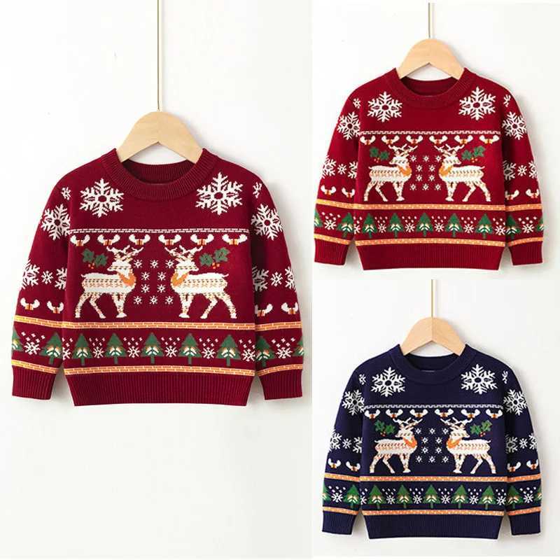 Christmas Boys Girls Sweater 2-6Y Kids Deer Knitted Jumper Children Autumn Winter Pullover Children Xmas Warm Coats C251115-image-1084779890