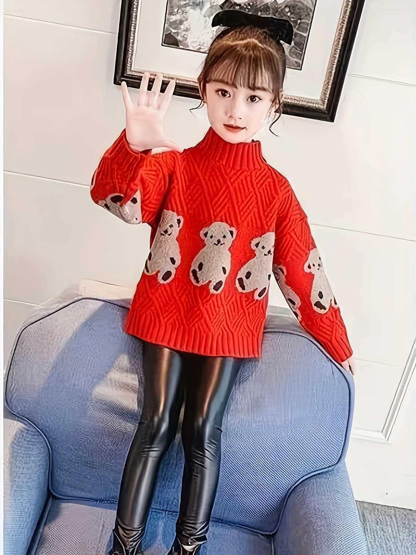 Girls Sweaters New Style Fashionable Childrens Autumn and Winter Knitwear Thickened Sweaters for Older Girls C251115-image-1084780298