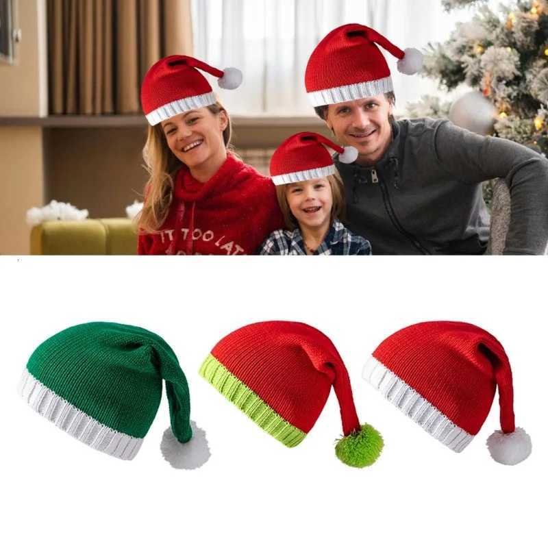 2025 New Christmas Patchwork Knitted Hat for Adults and Children Merry Christmas and Happy New Year H251115-image-1084811015