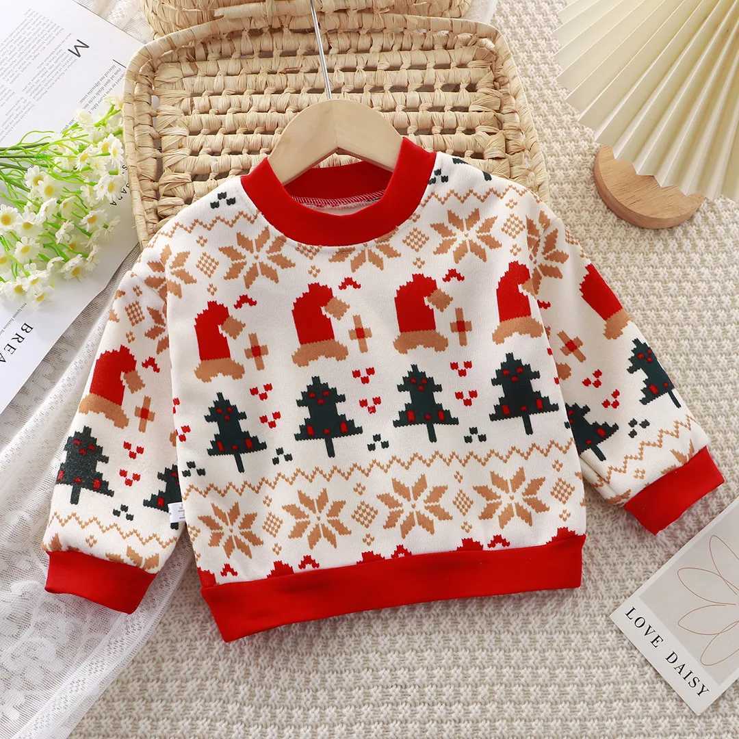 Winter Autumn Pullovers Kids Boys Girls Clothes Korean Baby Thicken Fleece Sweatshirt Childrens Clothing 1-6T Merry Christmas C251115-image-1084926070
