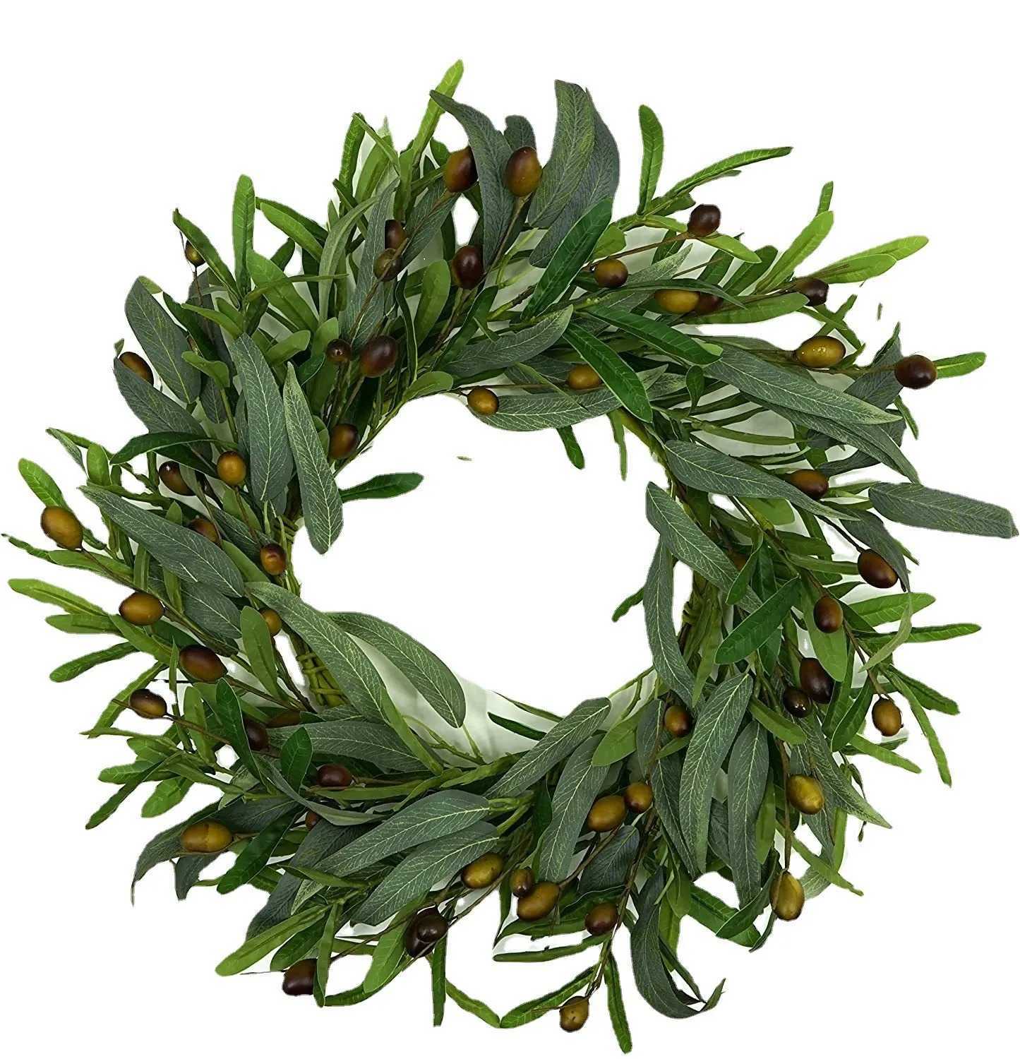 Spring Rattan Circle Eucalyptus Berry Wreath Christmas Decor Artificial Garland Garden Home Door Hanging Decoration OrnamentsM251115-image-1084783690