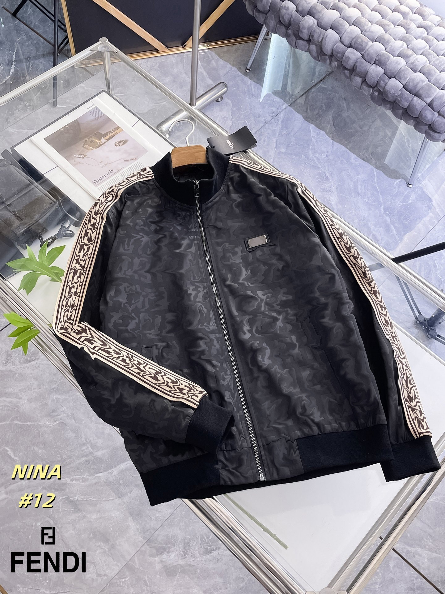 Fashion jacket, long-sleeved zippered hooded sweatshirt for autumn and winter, men's windbreaker, casual jacket, letter print coat, hip-hop jac