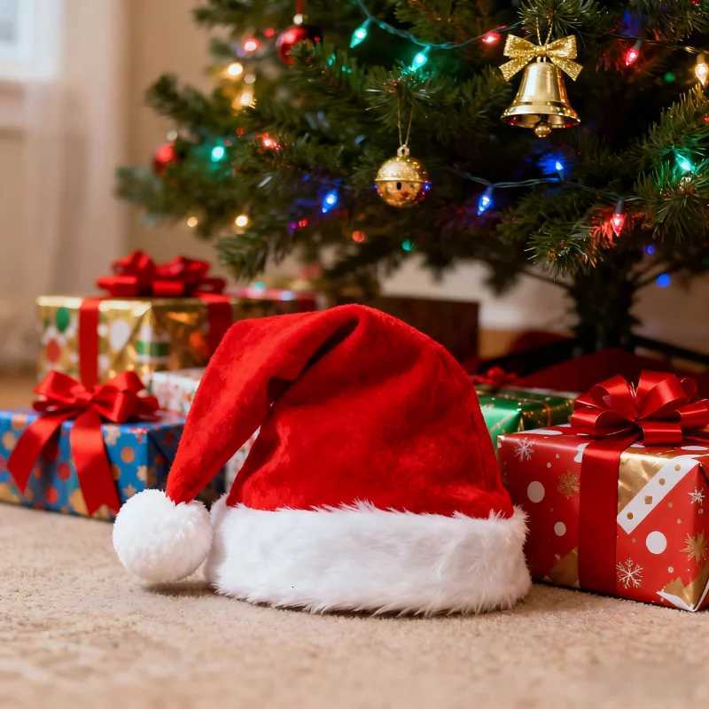 New Christmas hats adult childrens plush festive Christmas hats party decoration non-woven Christmas hats H251115-image-1084811279