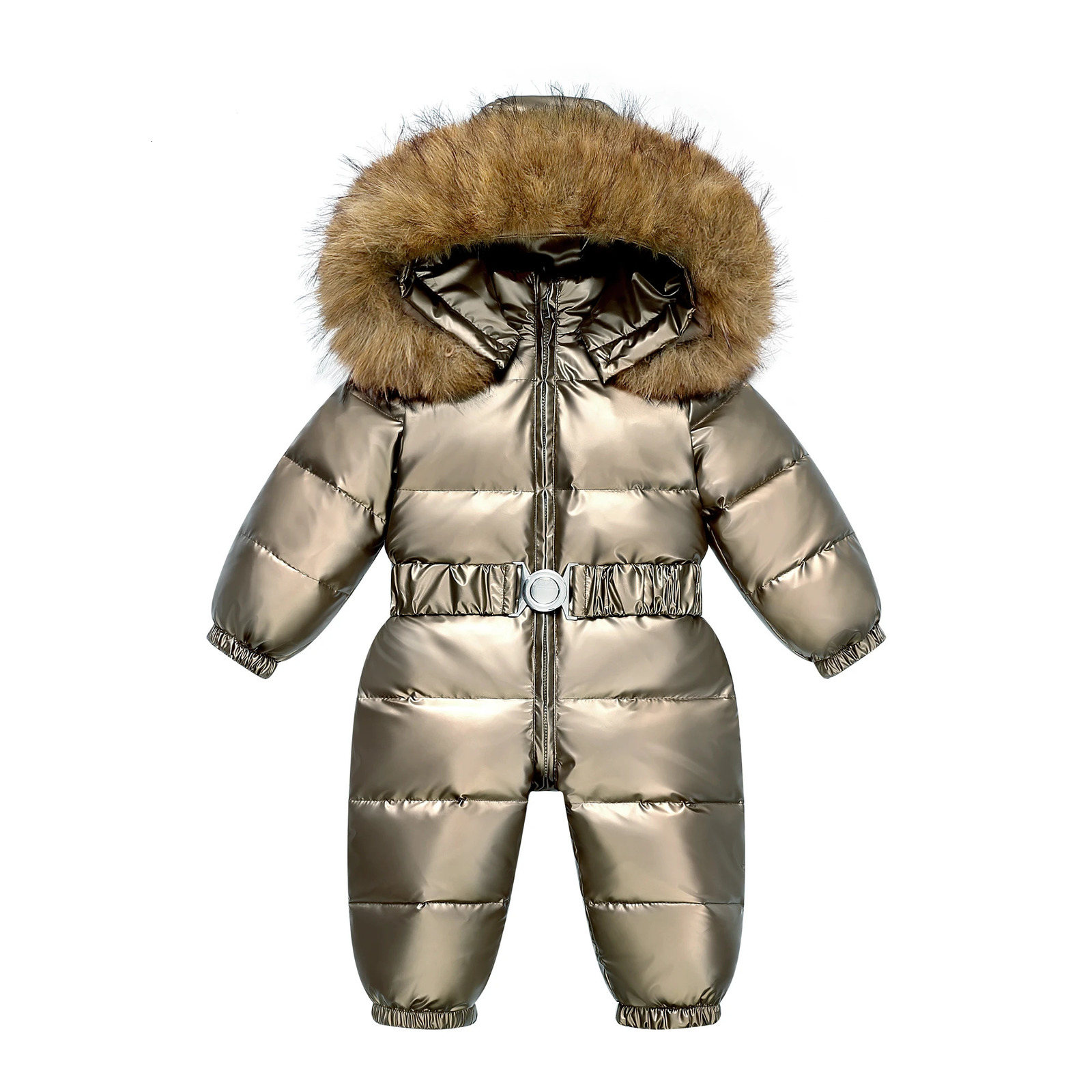 Winter Ski Suit Baby Jumpsuit Boy Overalls Warm down jacket Kids toddler girl Clothes Children Clothing faux fur coat overcoat 251112BJ