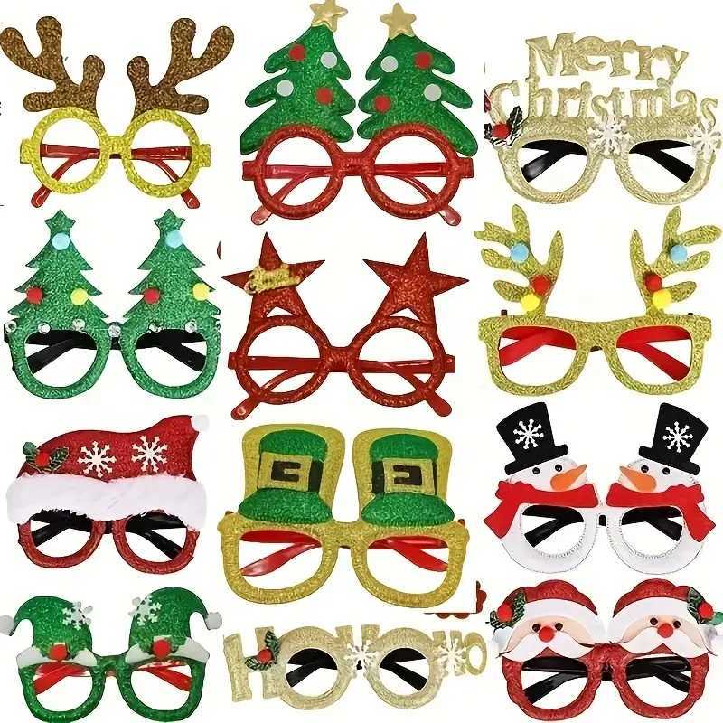 12-piece holiday Christmas glasses set deer and tree design ic Santa Claus holiday celebration novelty glasses photo H251115-image-1084811030