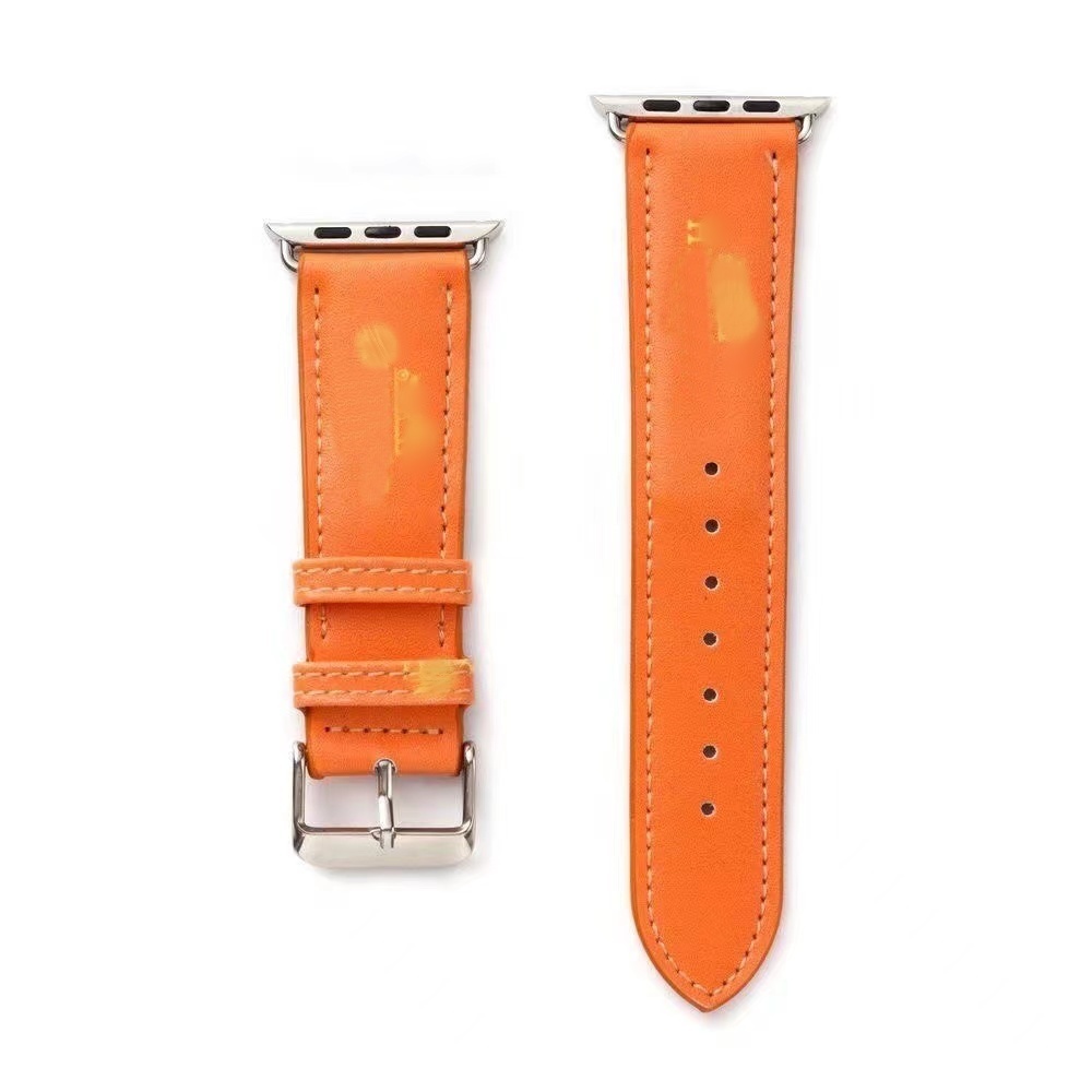 Designer Apple Watch Band Smart Straps for apple watch 1 2 3 4 5 6 7 SE Bands 38MM 40MM 41MM 42MM 45mm 44mm Luxury Brand Letter H Leather Fabrics me