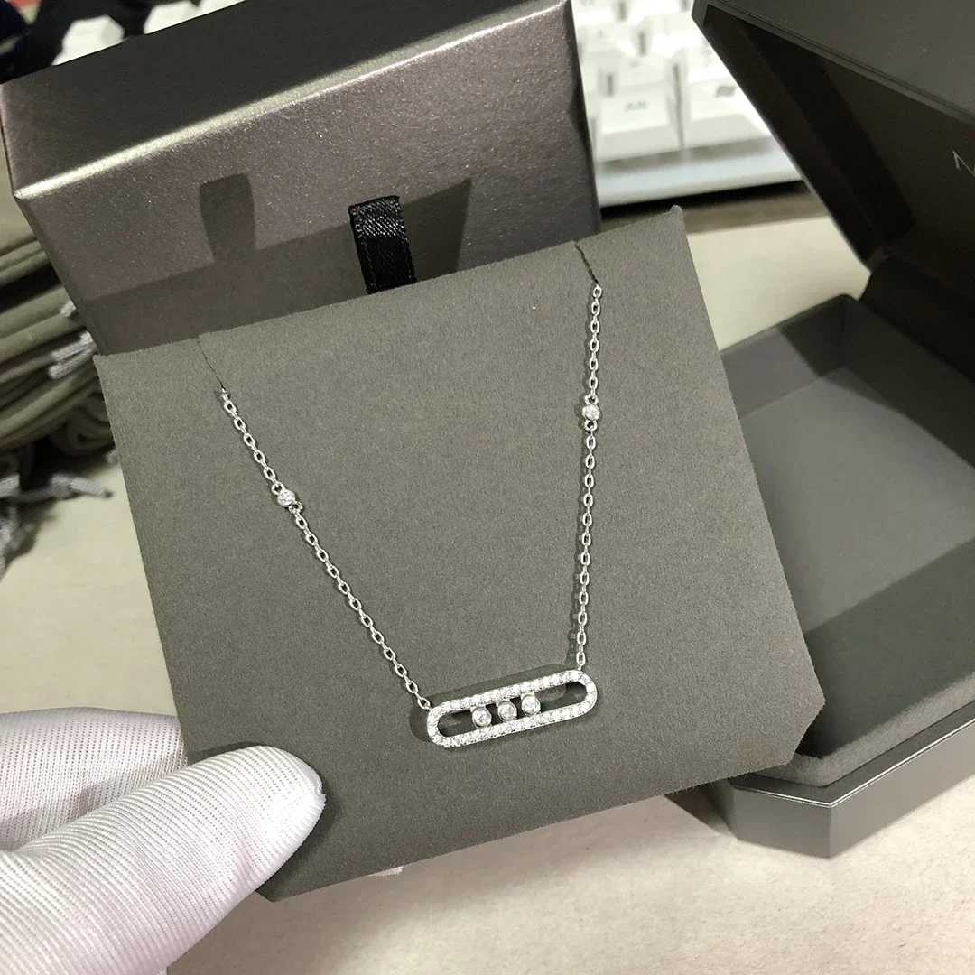 ZH 2025 New Hot 925 Pure Silver Three Activity Diamond Womens Necklace Moving diamonds jewelry Z260420