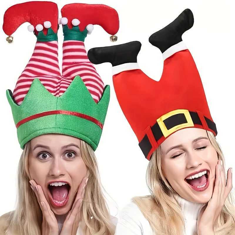 1/2pcs Christmas-themed hats including elf-shaped hats and Santa Claus-shaped hats suitable for wearing during the Christmas H251115-image-1084812489