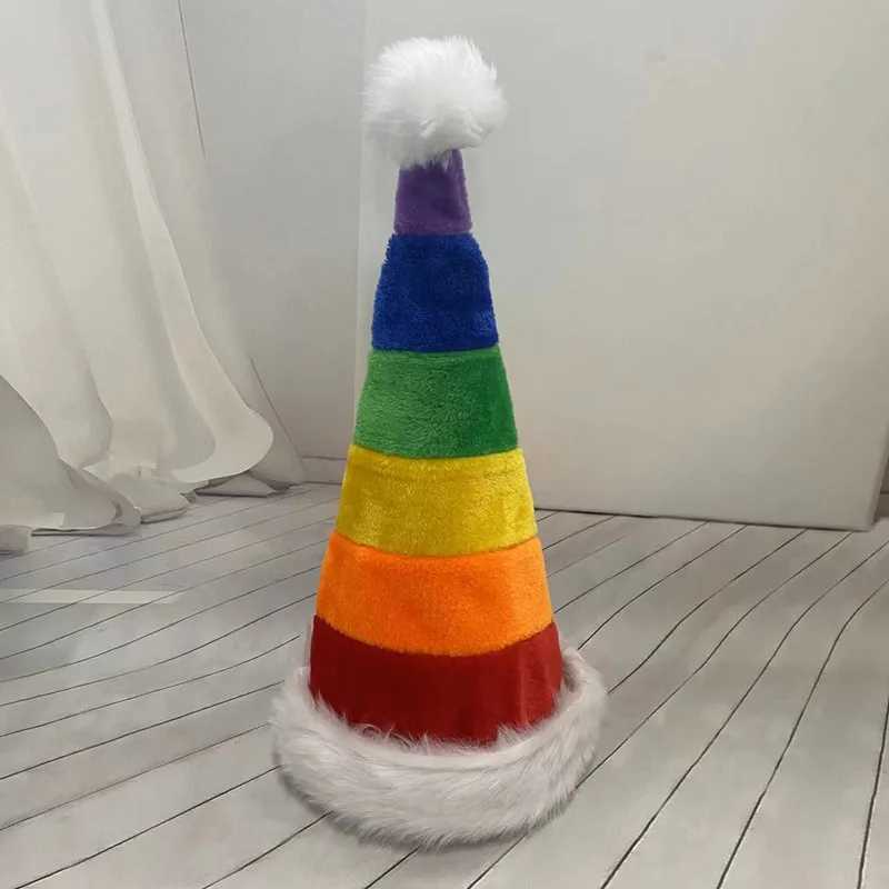 Christmas Plush Hat with Color Stitching Personzed Atmosphere Decorative Hat New 20253254cm H251115-image-1084811948