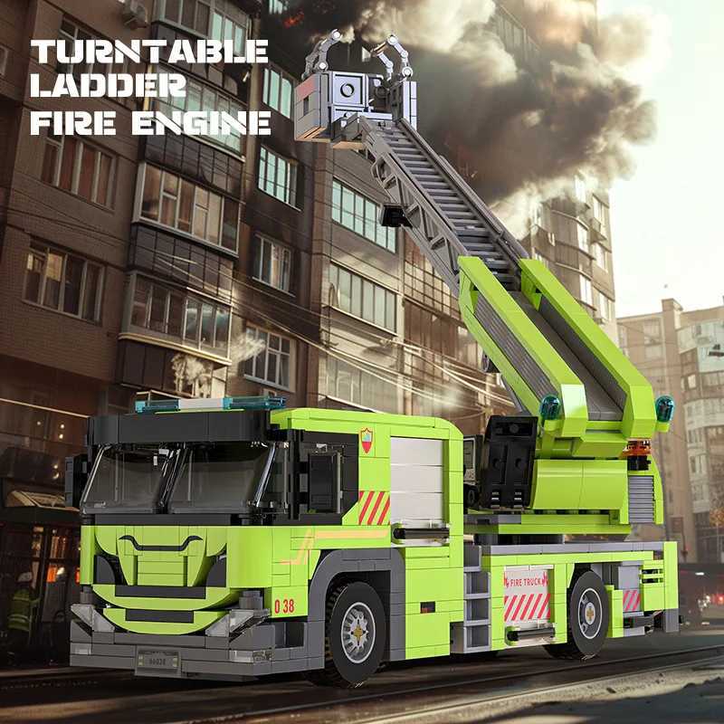 Hot selling 829pcs puzzle assembly engineering vehicle model cloud ladder fire crane building block set toy gift C251118-image-1085146011