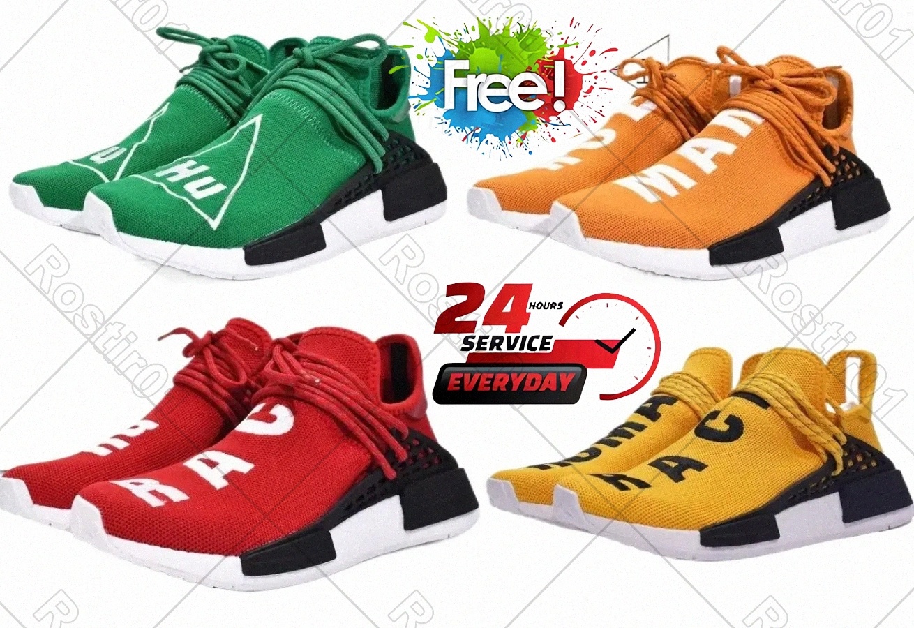 human Race Running Shoe Pharrell Williams Shoes Core Black China Exclusive Happy Gold Friends Family Trail Blank Canvas Black Knight PKmXZR#