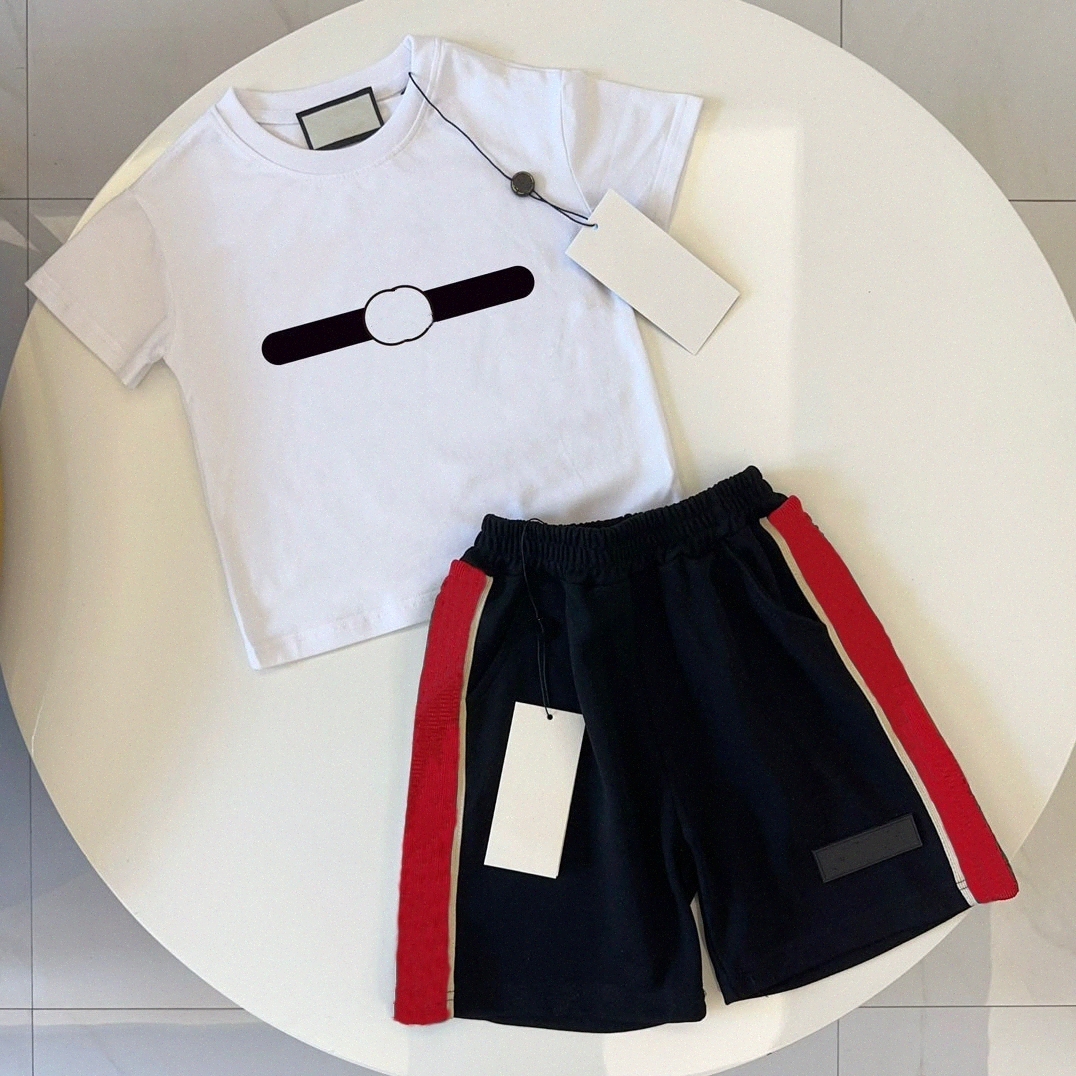 Kids T-shirts Shorts Sets Boys Girls Clothes Suits Toddlers Black White Summer Short Sleeve tshirts Letter Printed shirts Pants Youth Tees Tops C-image-1053665202