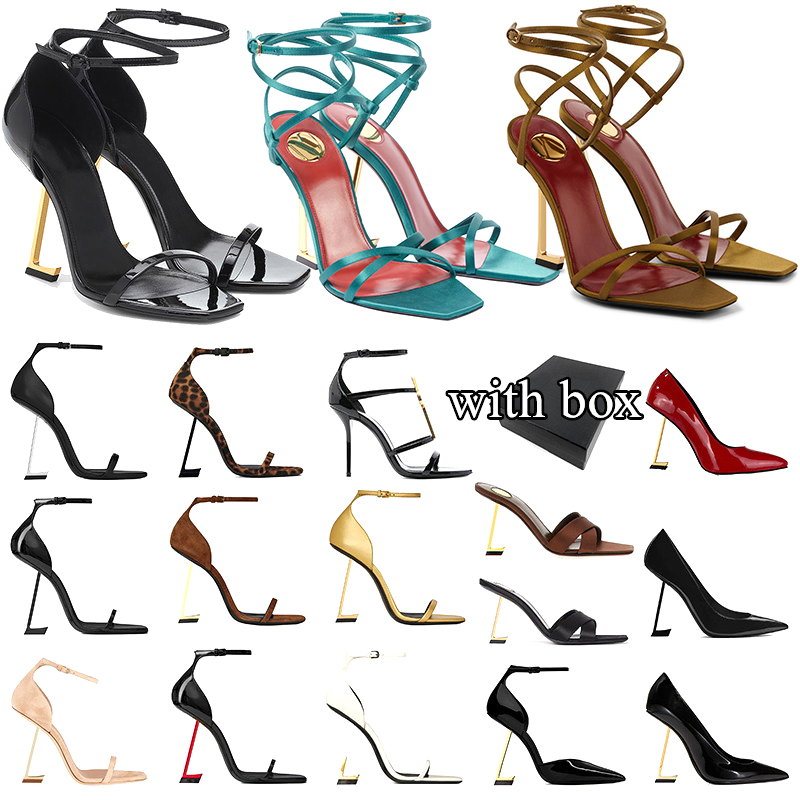 avec boîte Escarpins femme luxe Chaussures de soirée talons hauts cuir verni doré noir nude sandales ouvertes stiletto mariage bureau fête