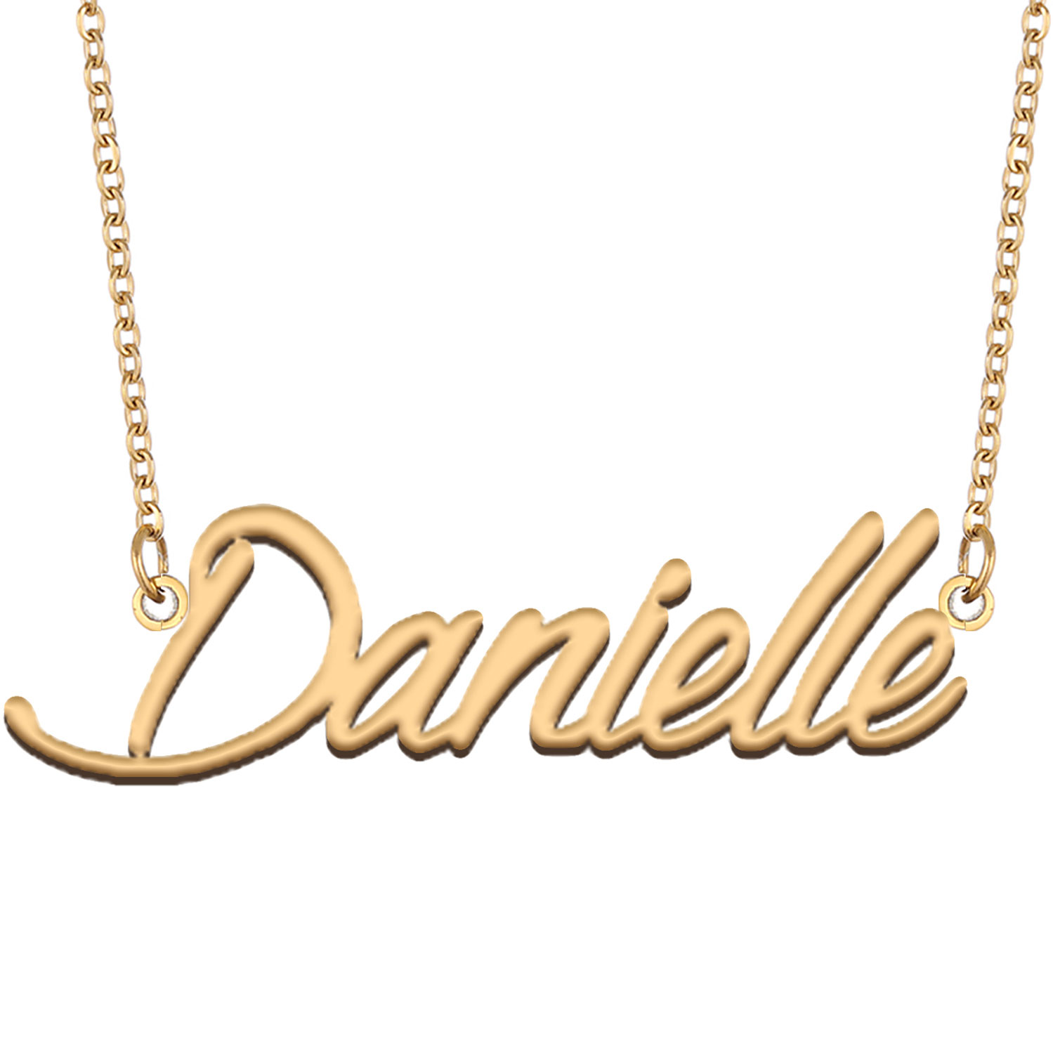 Danielle Personalized Name Necklace for Women Stainless Steel Nameplate Necklaces - 18K Gold Plated Minimalist Jewelry Gift for Her-image-230990759