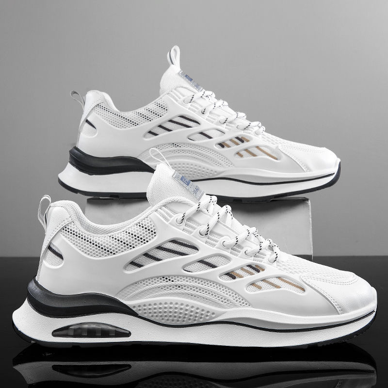 Free shipping designer men 2025 new fashion air net surface men's trend all match small white thick sole sports leisure daddy tide shoes
