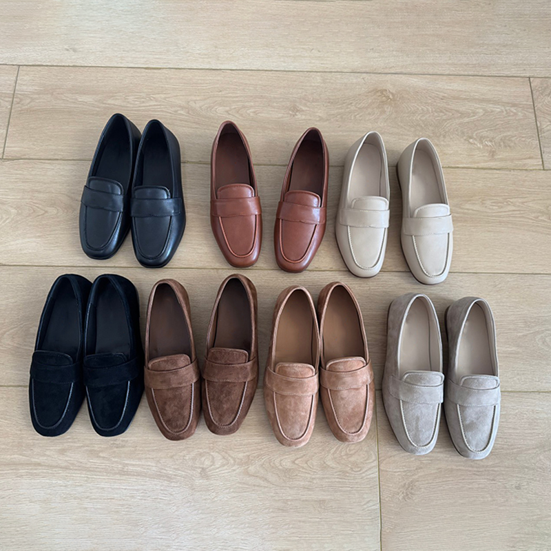 Top Designer Loafers Suede Mules Women Flats Slipper Leather Triangle Shoes Slip On Casual Shoes With Box 795-image-891370952