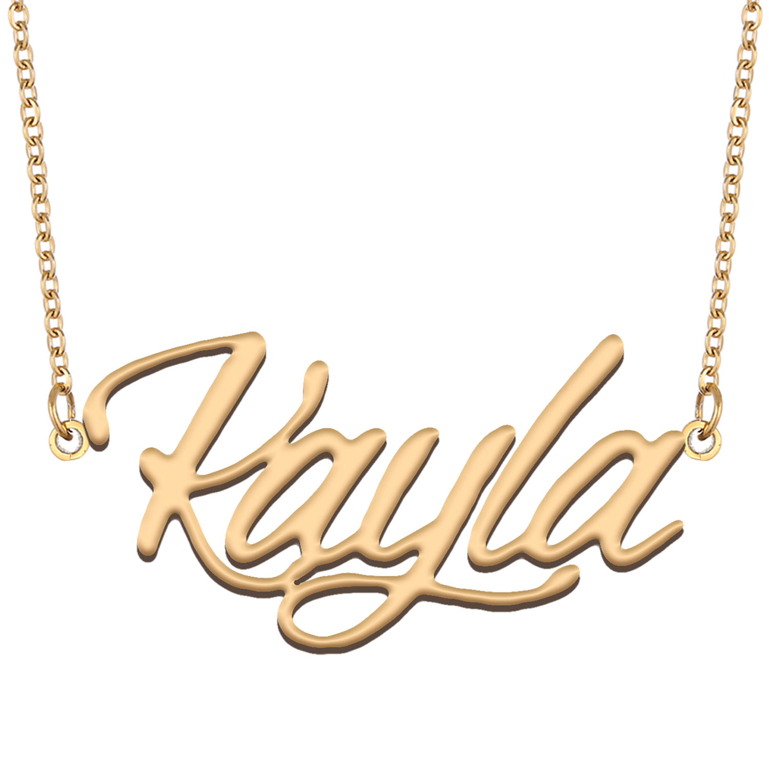 Kayla Personalized Name Necklace for Women Stainless Steel Nameplate Necklaces - 18K Gold Plated Minimalist Jewelry Gift for Her-image-231077230