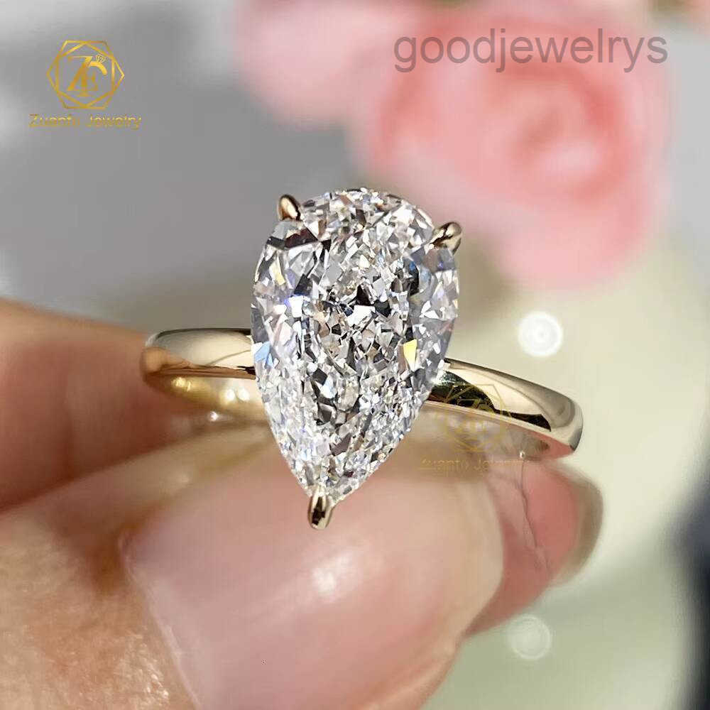 IGI GIA Certified HPHT CVD D VVS1 Lab Grown Pear Cut Diamond 1CT 2CT 3CT 14K 18K Solid Gold Jewelry Engagement Ring Women