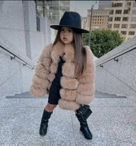 Fur Coat Children Girl Autumn Winter Solid Patchwork Colorful Heavyweight Warm Fashion Versatile Brief Casual 251113