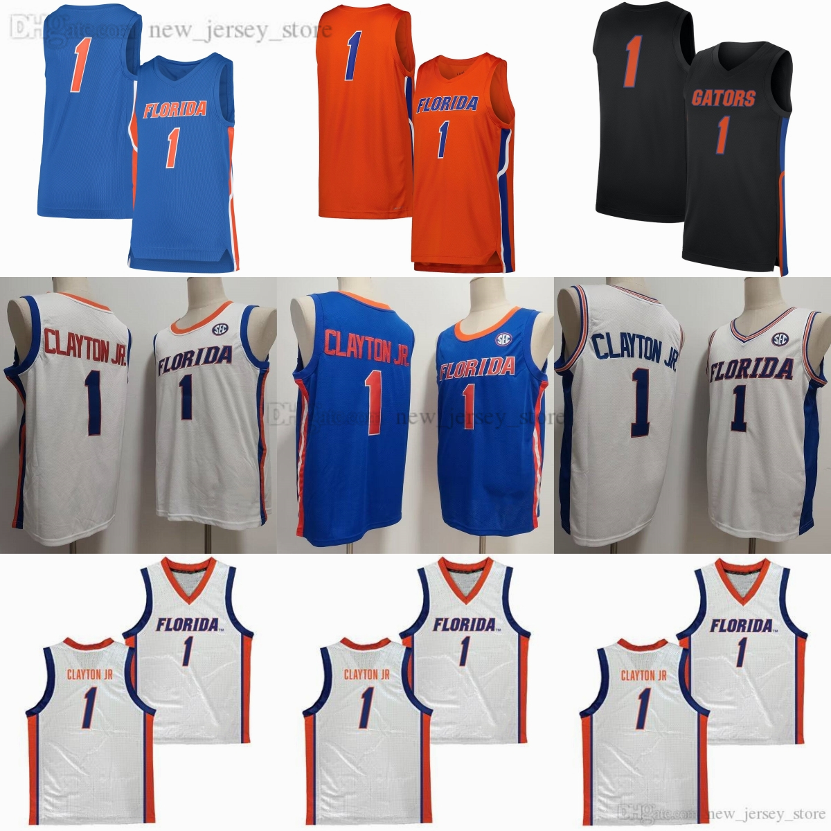 Cousue NCAA Floridagators Basketball 1 Walter Clayton Jr. Jersey College # 1 Blue White Orange Black Jersey Sports Sports Shirt Custom S-6xl Man