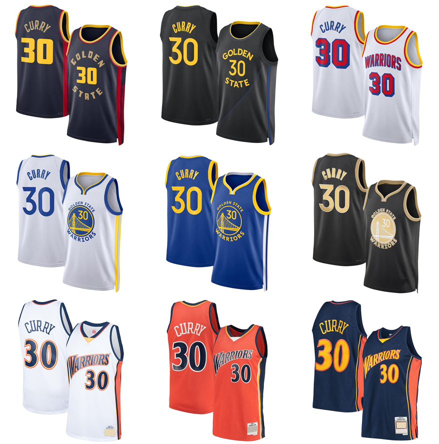 30 Curry Basketball Jerseys bleu blanc 2024/25 2009/10 Hommes jeunes femmes S-XXL maillots de ville