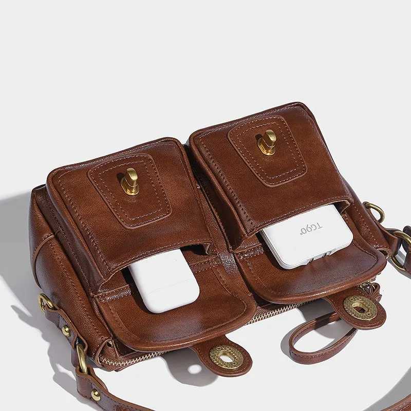 Soulder Black JIAERDI Leater Bags Y2k Women Versatile Double Pocket andbag Ladies Vintage Casual Crossbody Bags NewW251115 M260805