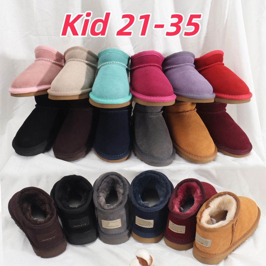 Free Shipping Tasman kids boots Tazz Slippers Designer Mini Bow booties Platform Short boys Sand Black children Toddlers baby girls Winter Suede Sno