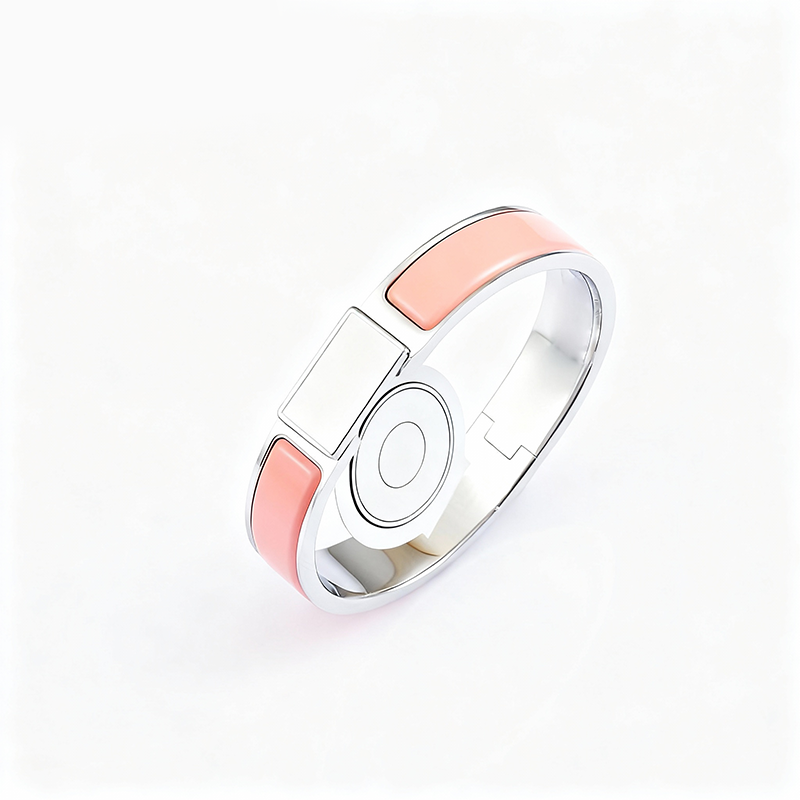 With Box 12MM Wide Bracelet Bangle Designer For Women High Quality Non Fading Tarnish Stainless Steel Silver Plated Enamel Jewelry Woman Unisex Chri