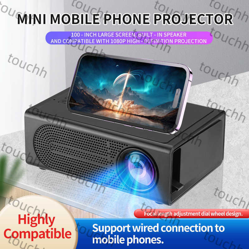 M200 portable mini projector LED mobile phone home theater wired mobile phone screen 1080p H250417-image-905380137