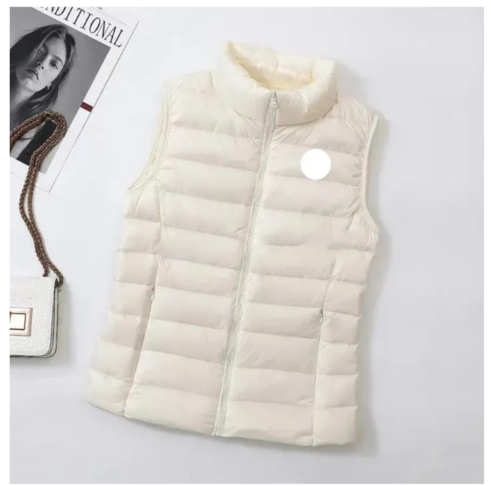 womens down vest jackets French designer brand sleeveless lady vest luxury embroidery badge Outerwear Coats Black White