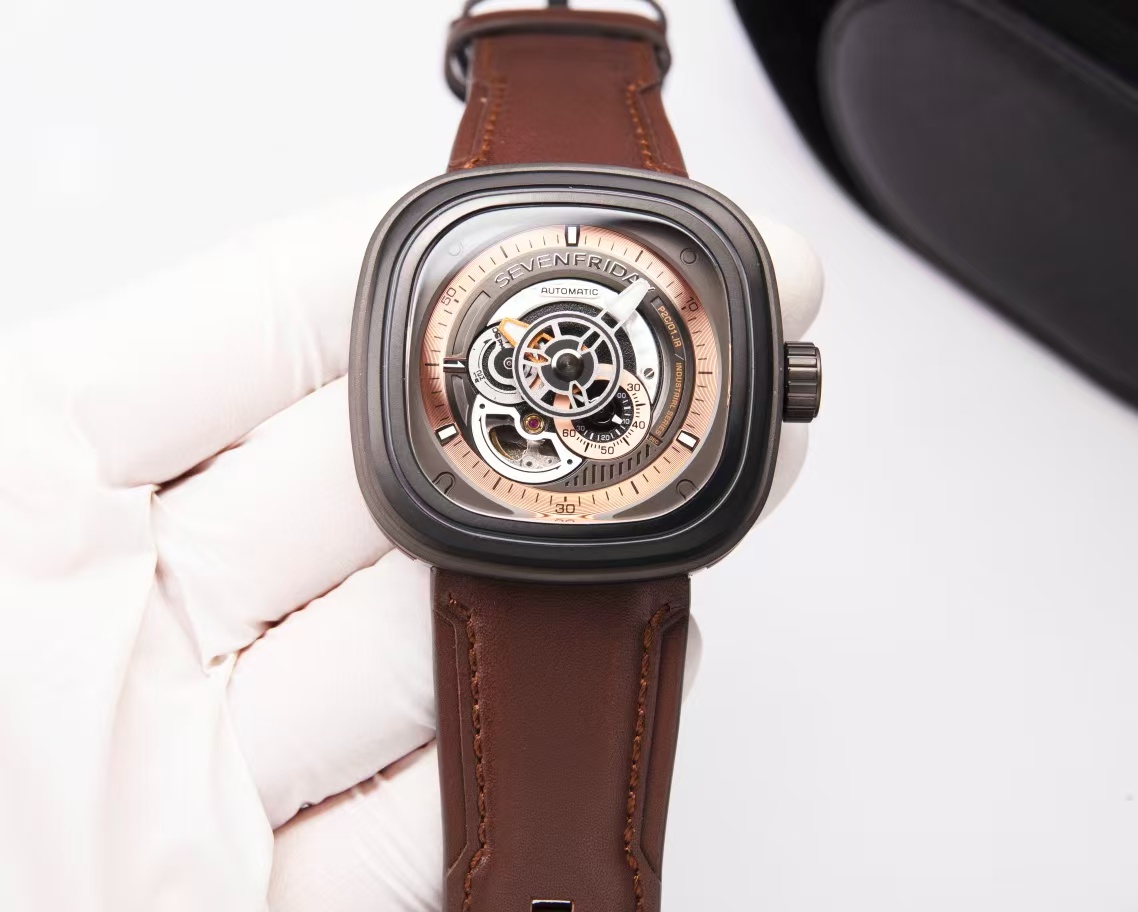 Montre de luxe pour hommes, haut de gamme, mode Business, 47MM, 82S7, mouvement entièrement automatique, miroir saphir, bracelet en cuir, 2025, P