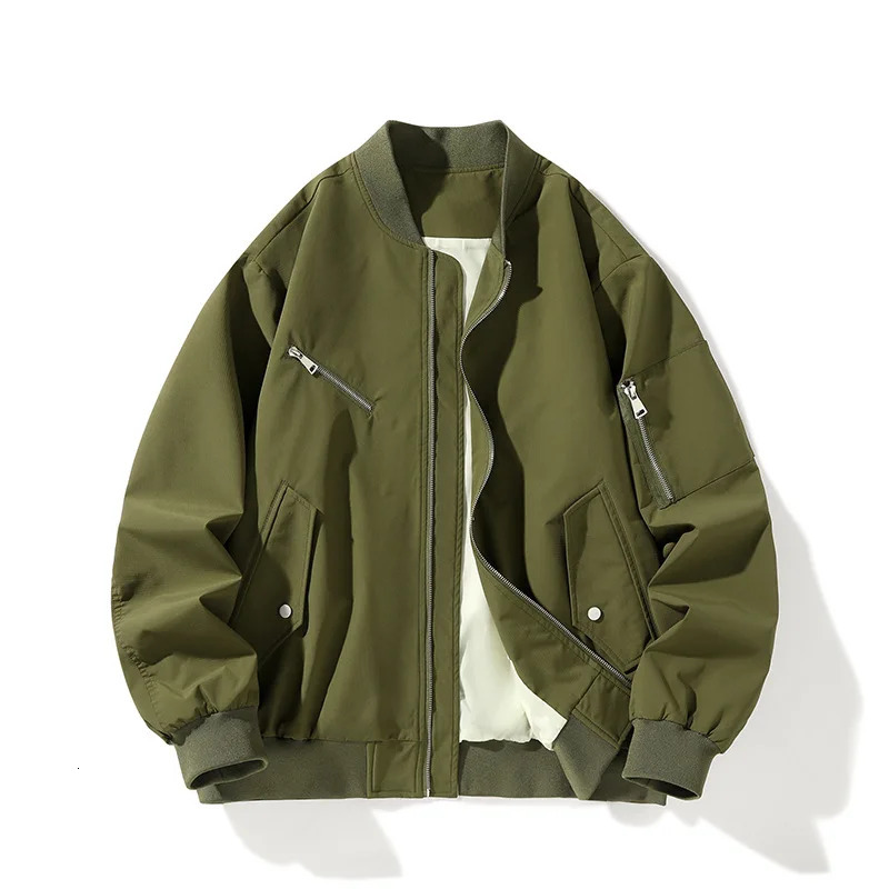 Spring and Autumn Yearbook Cross border Mens Jacket Baseball Collar Casual Time Loose Jacket American Style Flight Suit 250417