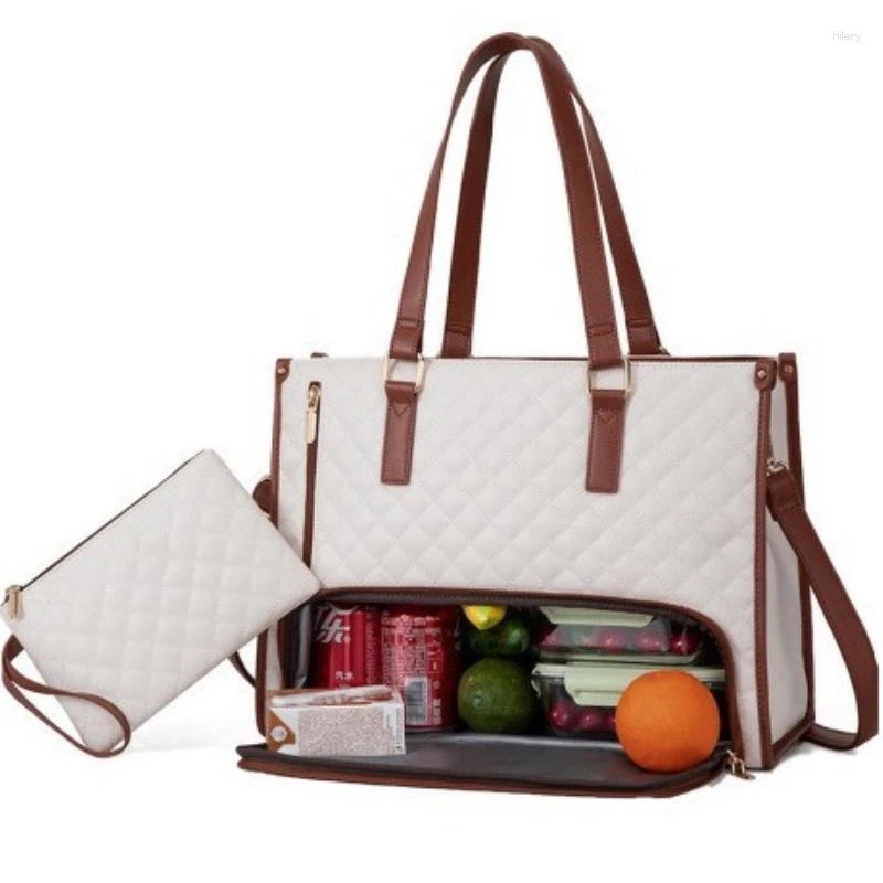 Storage Bags Lunch Bag For Women Large Laptop Tote With Insulated Compartment Lightweight Computer Work Handbag Office-image-1082802624