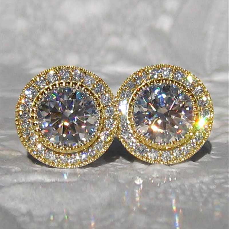Huitan Dainty Small Round CZ Stud Earrings for Women Simple and Elegant Daily Wear Ear Piercing Accessories Statement Jewelry K251117-image-1085017592
