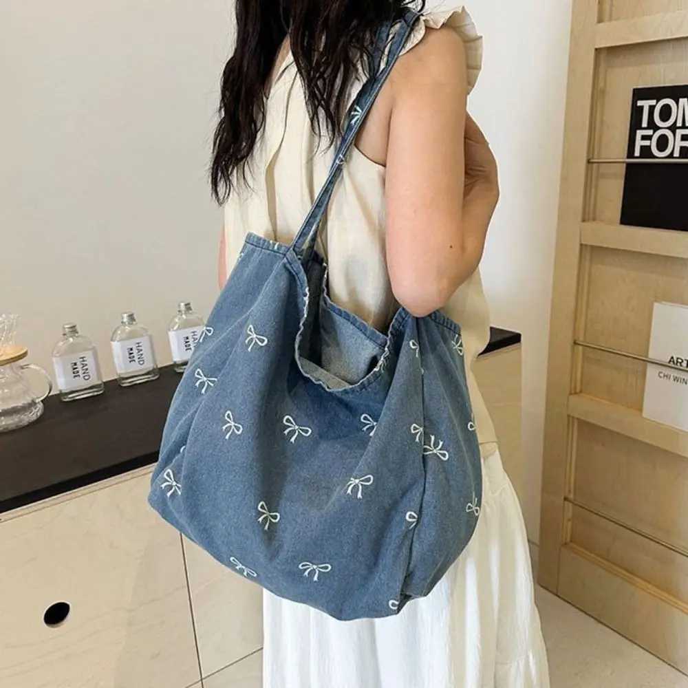 Home>Products>Shoulder bag>Denim sail bag>Large capacity street style retro handbag>Solid color shopping bagXJ250417