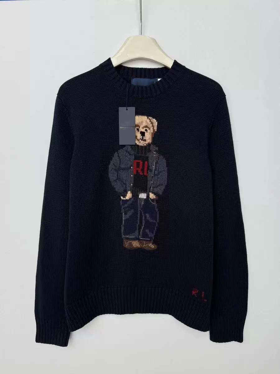 Pony Hoodies Designer US Cartoon Bear Knitted Mens Coat Pure Cotton Sweater Round Neck Autumn Winter Pullover Youth Luxury Casual Fashion 47