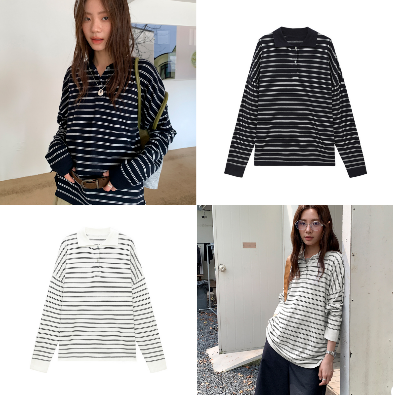 Women' s T Shirts Casual Wool Oversized Striped Sweater