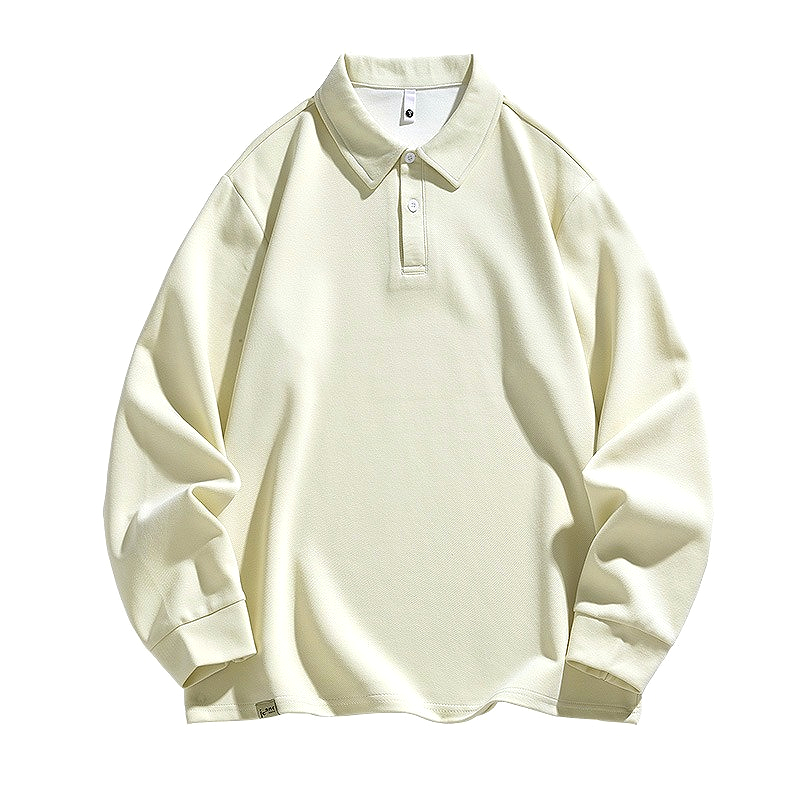 H325 Men Long-sleeved Autumn and Winter Heavy Loose Solid Youth Casual