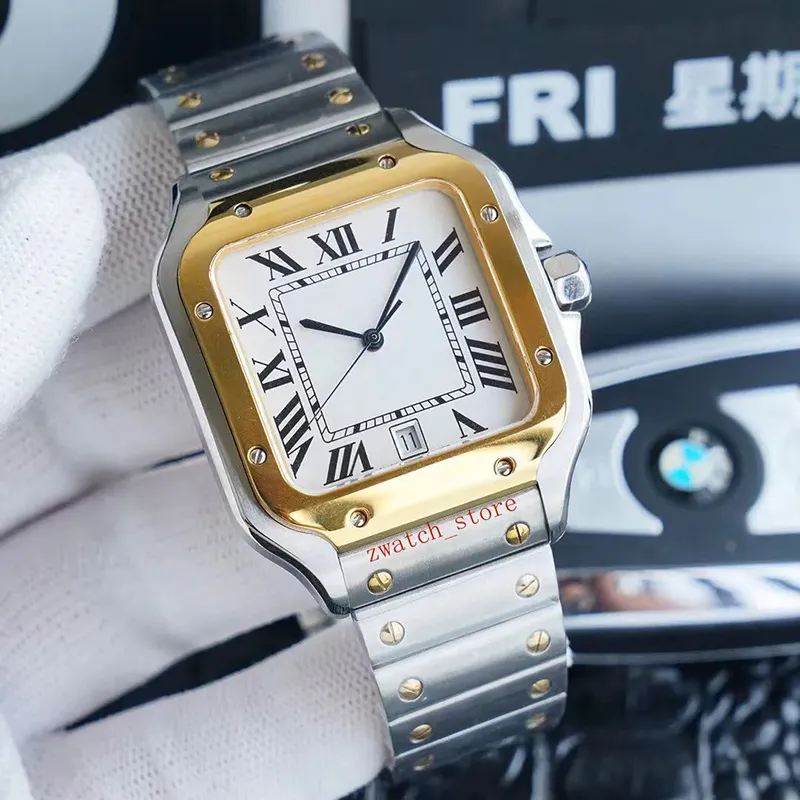 Luxury Designer Sapphire Stainless Steel Watch Square automatic Gold brand watch