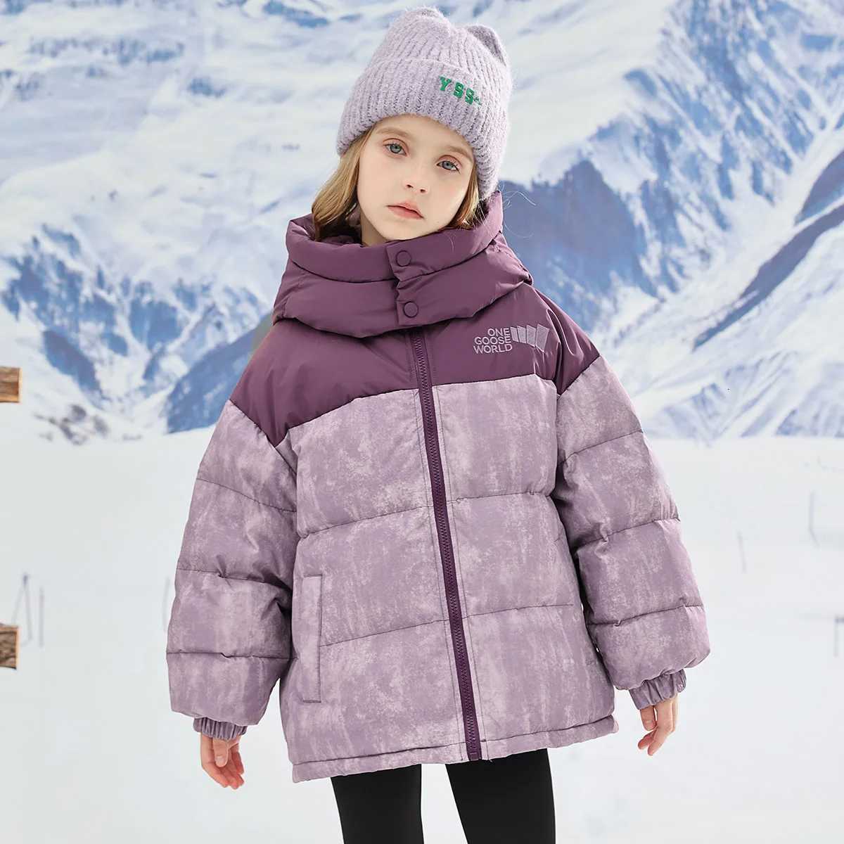 2024 Winter Cotton Jacket Girls Short Coat luxury Hooded Thickening Children Outerwear 4 12Y Teenage Kids Parka Black Snowsuit TR201W251118 J260805