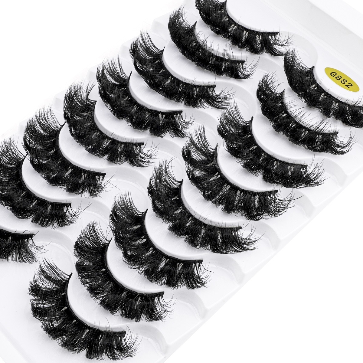 Natural Thick Eyelashes Soft Vivid 8 Pairs Full Strip 3D Faux Mink Lashes Makeup Accessory for Women DD Curled Handmade Reusable Fluffy Eyelashes-image-1085045599